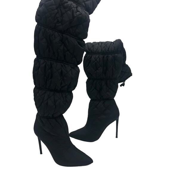 Steve Madden Womens Silhouette Puffer Over The Knee Boots Black Size 6 New - Picture 10 of 15